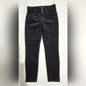 Ann Taylor high-waisted black velour pants, size 8